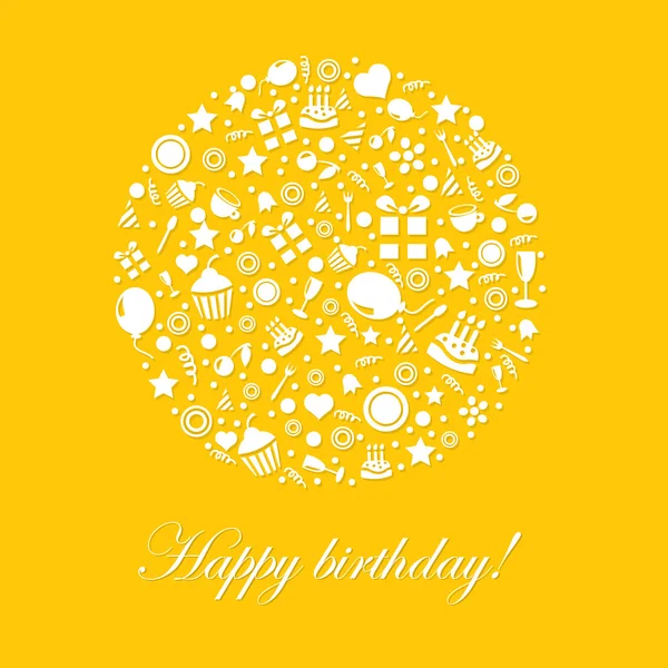 Aranyos boldog születésnapot kártya — Stock Vector