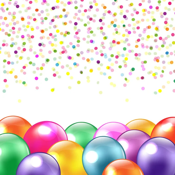 气球和五彩纸屑 — 图库矢量图片