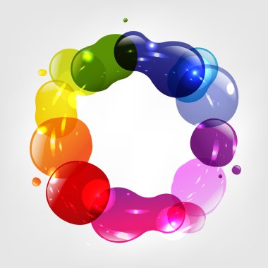 Dialog Balloon And Color Blobs clipart