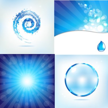 Blue Water Background Set clipart