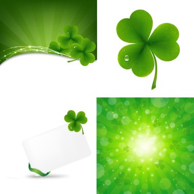 Green Set With Clover clipart