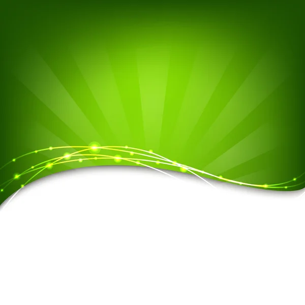 Fondo verde con Sunburst — Vector de stock