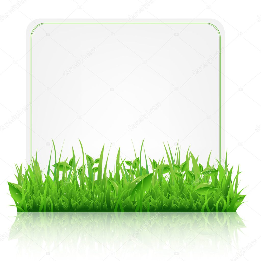 Green Grass With Paper Sheet