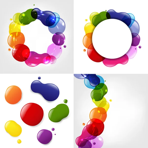 Küme iletişim balon ve renk neon blobs — Stok Vektör