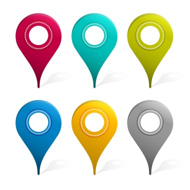 Set Of Mapping Pins Icon clipart