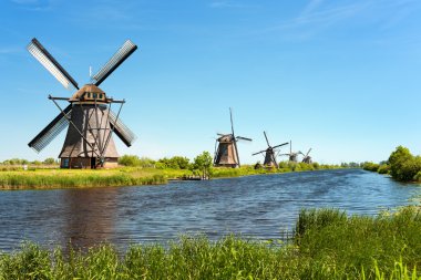 Windmills at Kinderdijk clipart