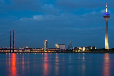 Magnificent view of night Dusseldorf clipart