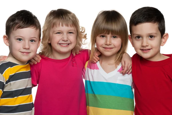 Grupp om fyra barn Royaltyfria Stockbilder