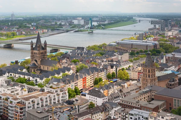 Utsikt över rhein och Köln — Stockfoto