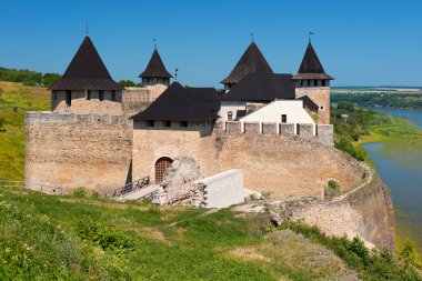 Khotyn fortress in summer clipart