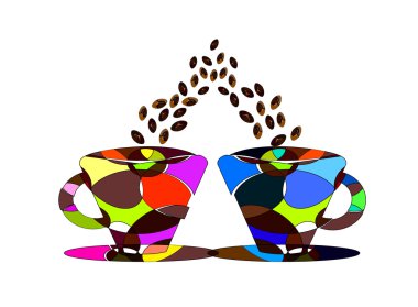 Pair of cups of coffee clipart