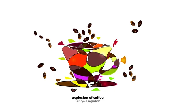 Explosion of coffee — Stock Vector