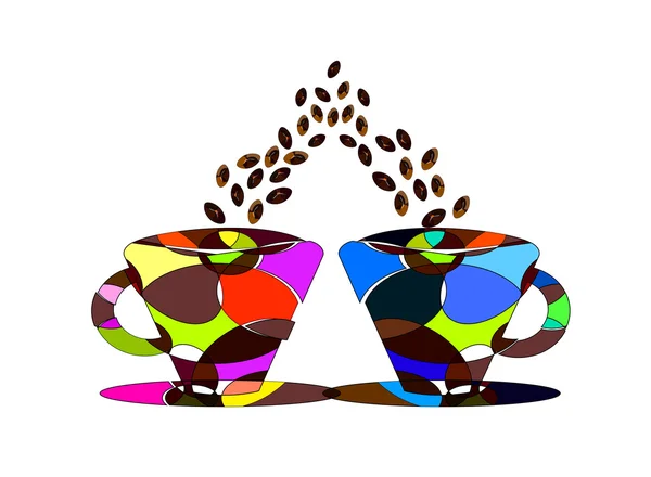 Ζευγάρι φλιτζάνια του καφέ — Διανυσματικό Αρχείο