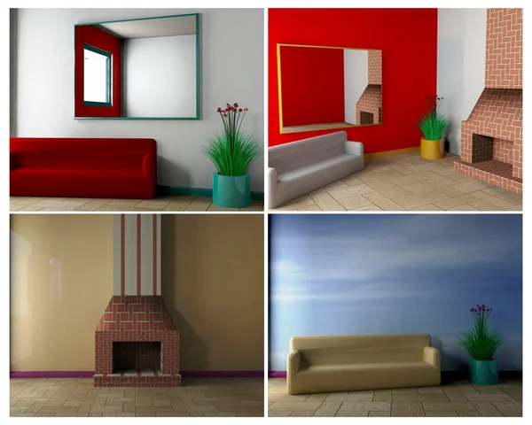 Diseño de interiores - 3D —  Fotos de Stock