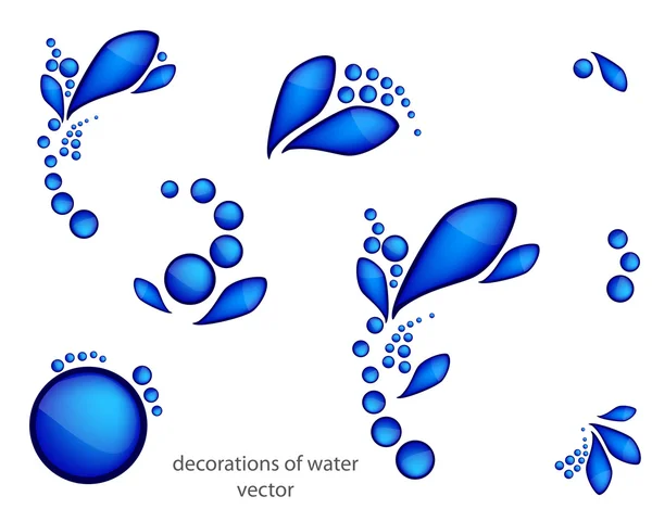 Набор украшения воды абстрактной — стоковый вектор