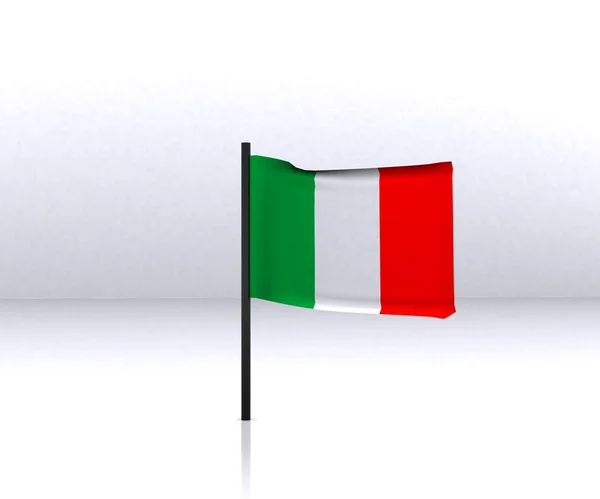 Włoskiej flagi - 3d — Zdjęcie stockowe