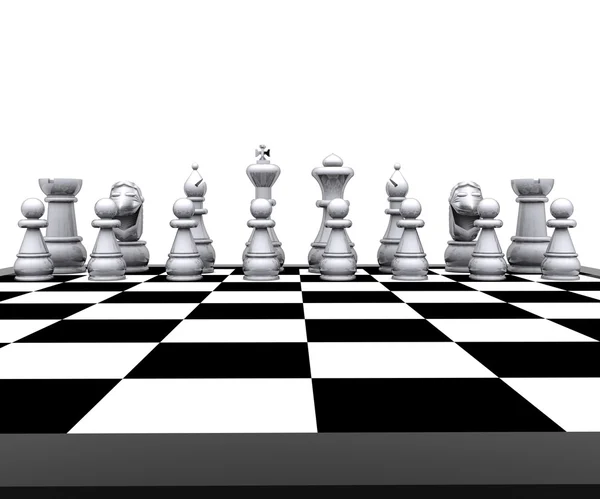 Белые шашки - 3D — стоковое фото