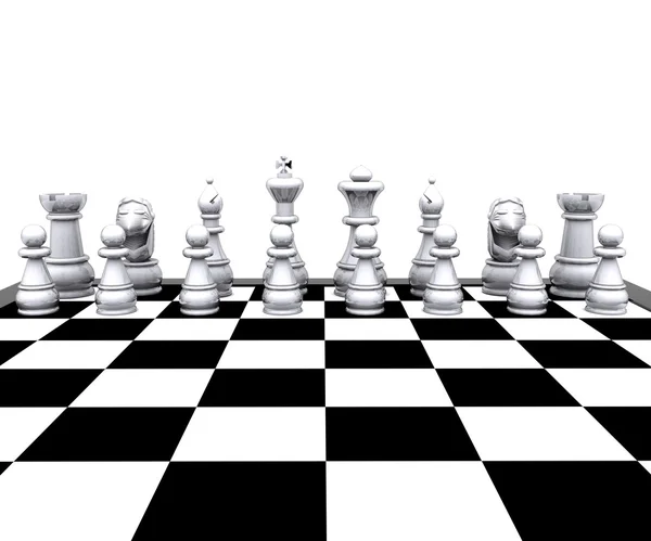 Witte checkers - 3d — Stockfoto