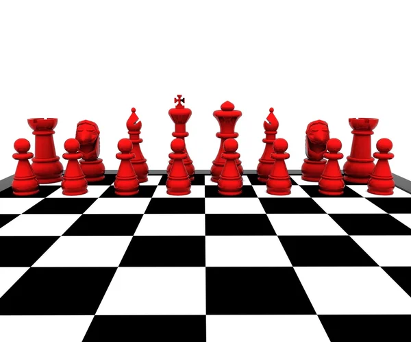Σκάκι 3d - κόκκινο — Φωτογραφία Αρχείου
