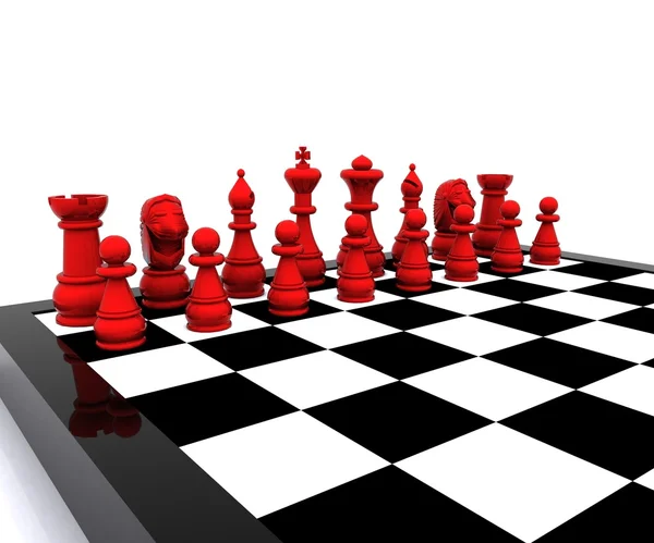 체스 3d-레드 — 스톡 사진