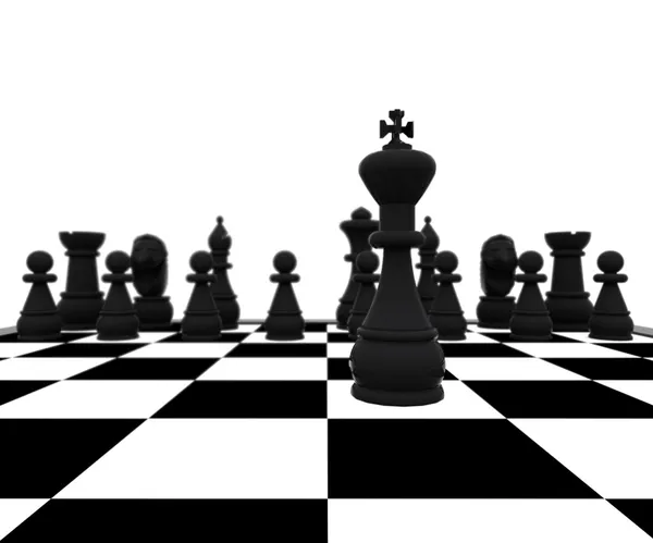 3d Chess - king in battle — Stock Photo, Image