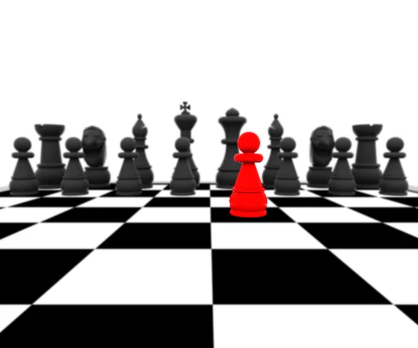 3d 国际象棋-典当红 — 图库照片