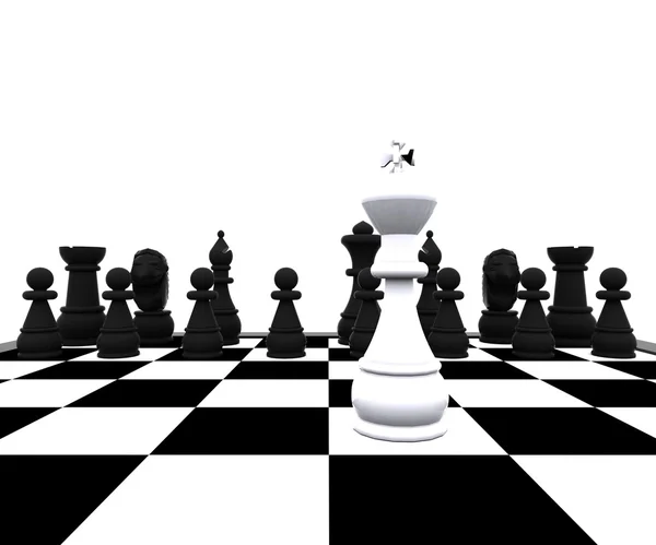 3D sakk - fehér király — Stock Fotó