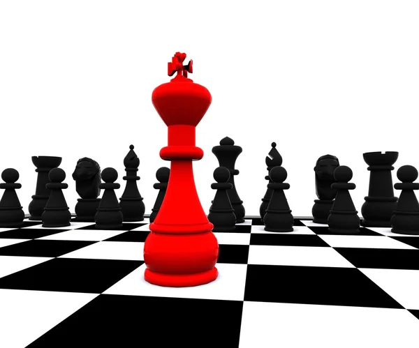 3D chess - czerwony król — Zdjęcie stockowe