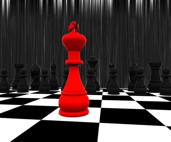 3 차원 체스-레드 킹 — 스톡 사진