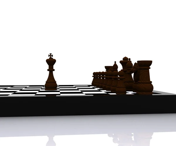 3D σκάκι - βασιλιάς στη μάχη — Φωτογραφία Αρχείου