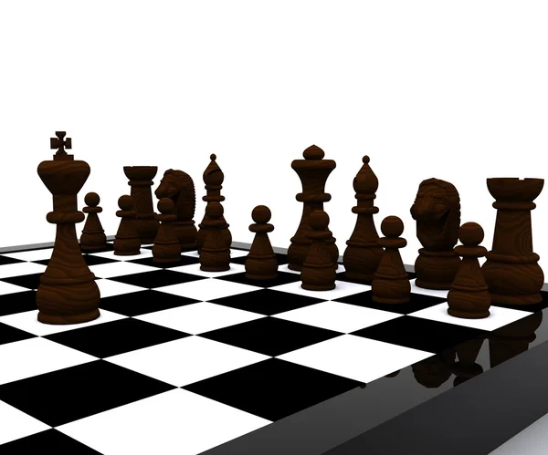 3D sakk - király csatában — Stock Fotó
