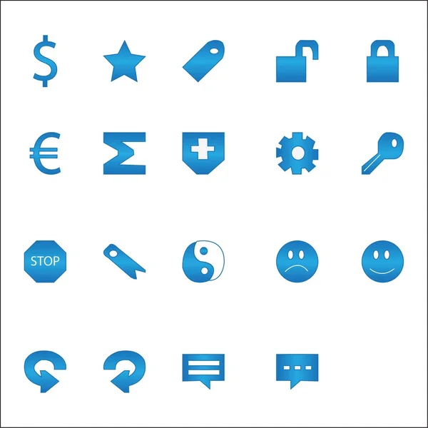 Modrá ikona pack 4 — Stockový vektor