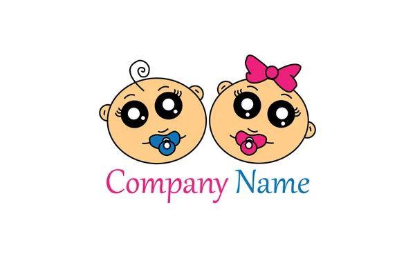 Bebés ilustración / logotipo — Vector de stock