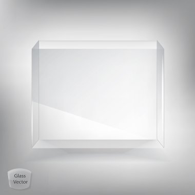 White glass transparent box clipart