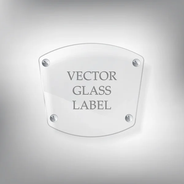 Scheda vettoriale in vetro bianco su viti — Vettoriale Stock