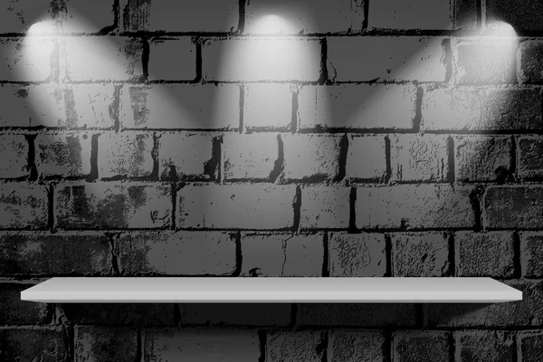 Bakstenen muur met lichten vanaf bovenkant — Stockvector