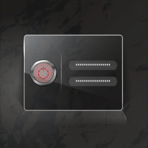 Panneau d'affichage d'entrée avec bouton de démarrage — Image vectorielle