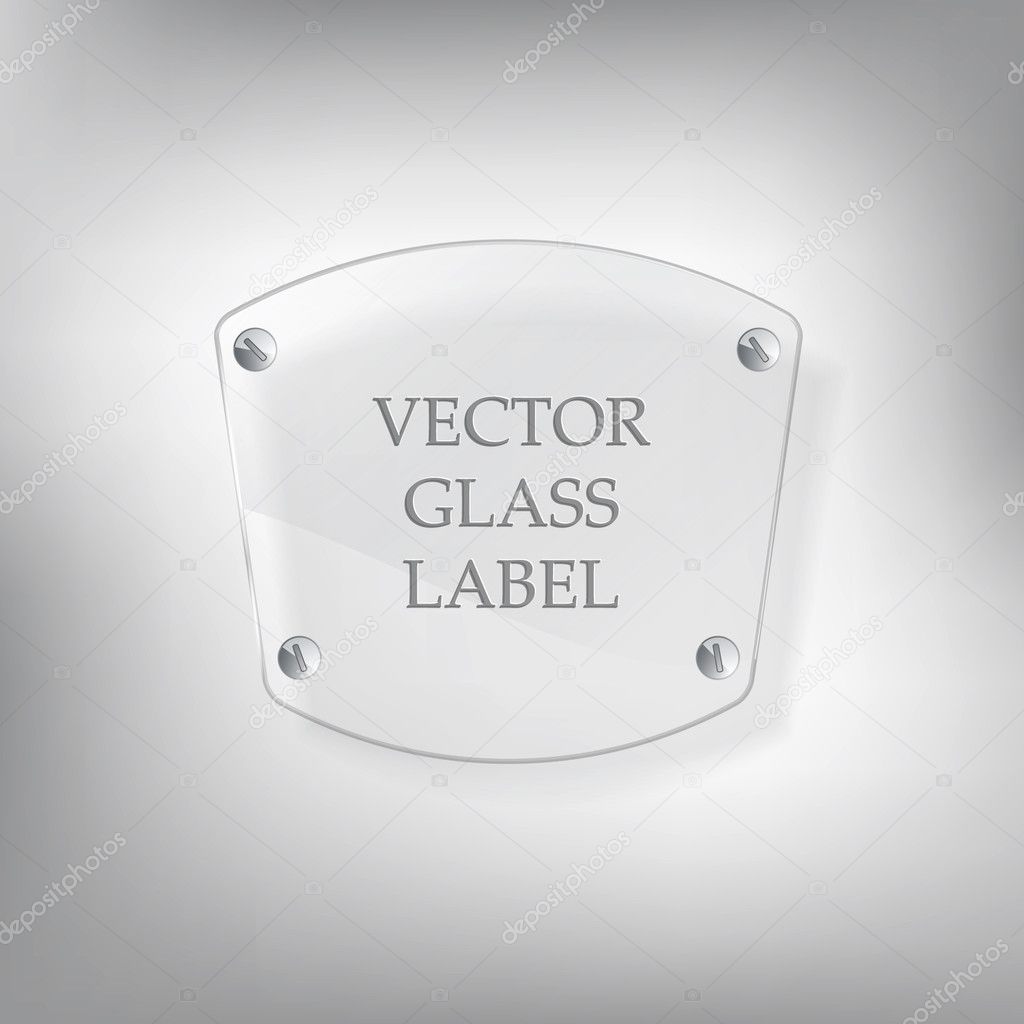 White glass vector board on screws