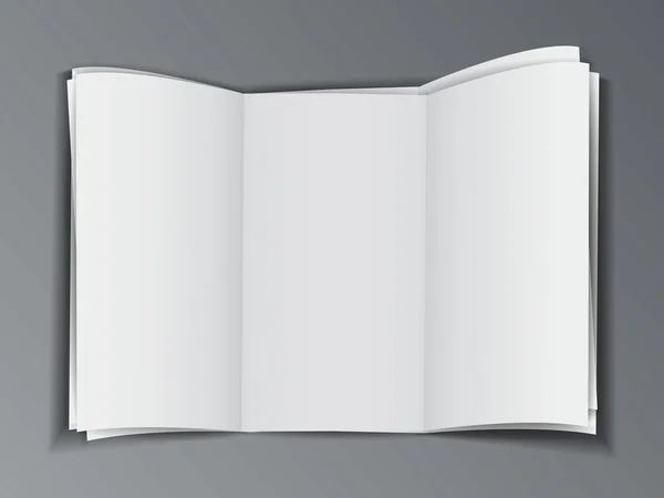 Zásobník prázdných brožury šedé pozadí — Stockový vektor