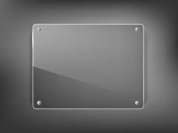 Transparente Glasplatte an der Wand — Stockvektor