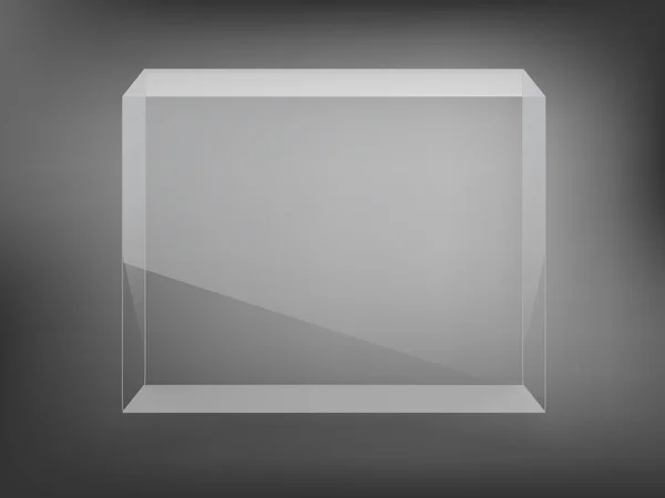 Caja de escaparate de vidrio transparente — Vector de stock
