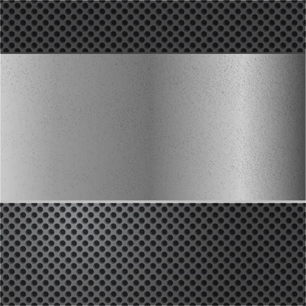 Plaques métalliques avec vis sur fond métallique — Image vectorielle