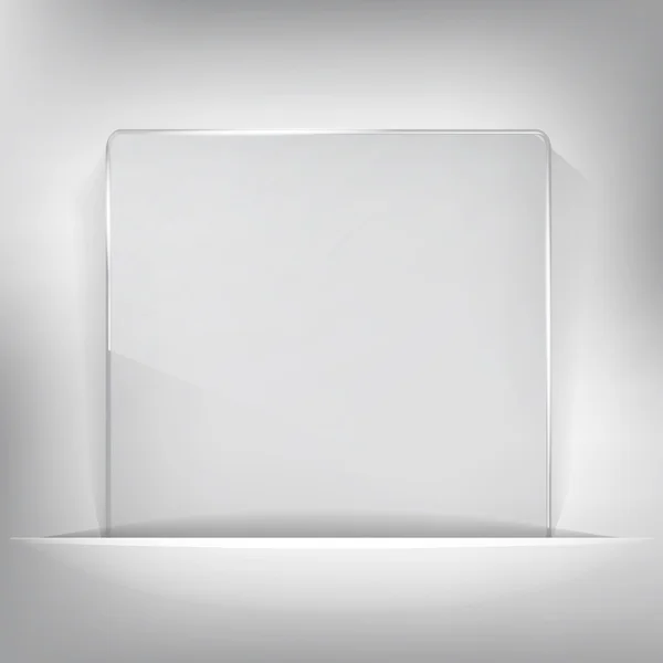 Placa transparente blanca en la pared publicitaria — Archivo Imágenes Vectoriales
