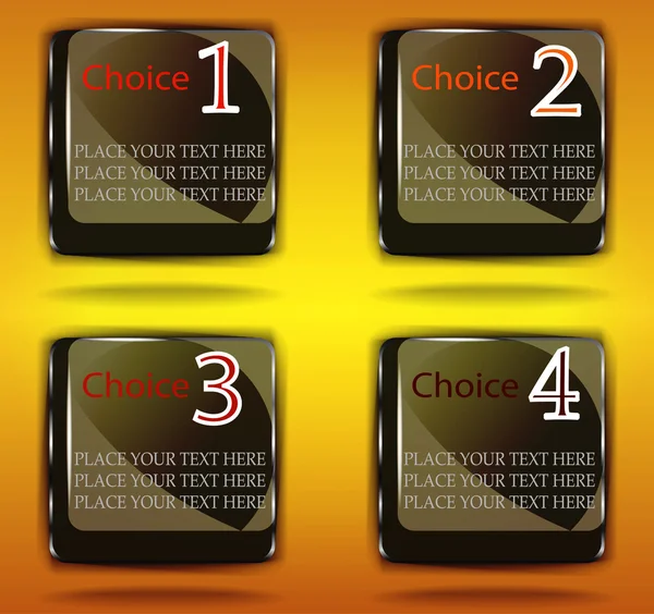 Set van vier keuze glanzende labels — Stockvector