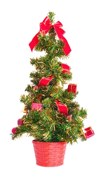 Árbol de Navidad con tarjeta en blanco —  Fotos de Stock