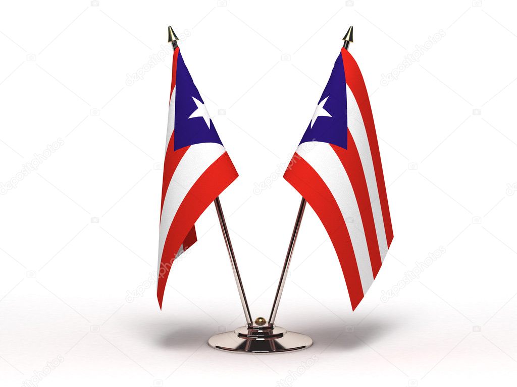 Miniature Flag of Puerto Rico (Isolated)