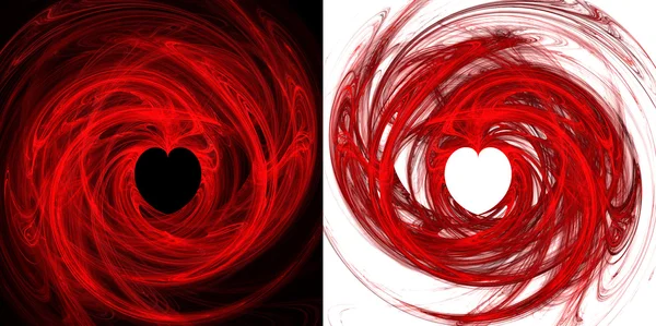 Two hearts fractals. — Stock Photo, Image