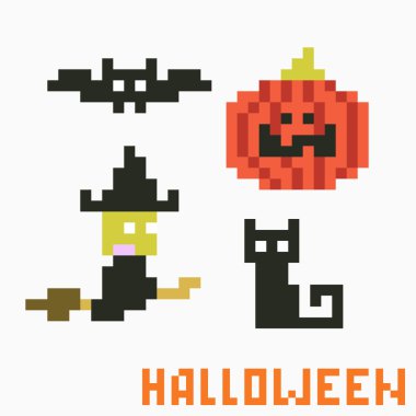 Pixel halloween clipart