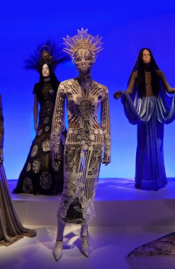 Female mannequins at Jean Paul Gaultier exhibition clipart
