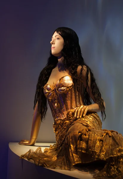 Female mannequin dressed as mermaid at Jean Paul Gaultier exhibi — Stock Photo, Image